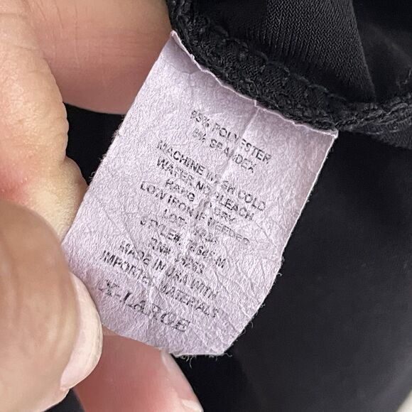 Flutter Top Size XL Womens Black White Trim Short Sleeves Ruffles Blouse Casual - Picture 8 of 9